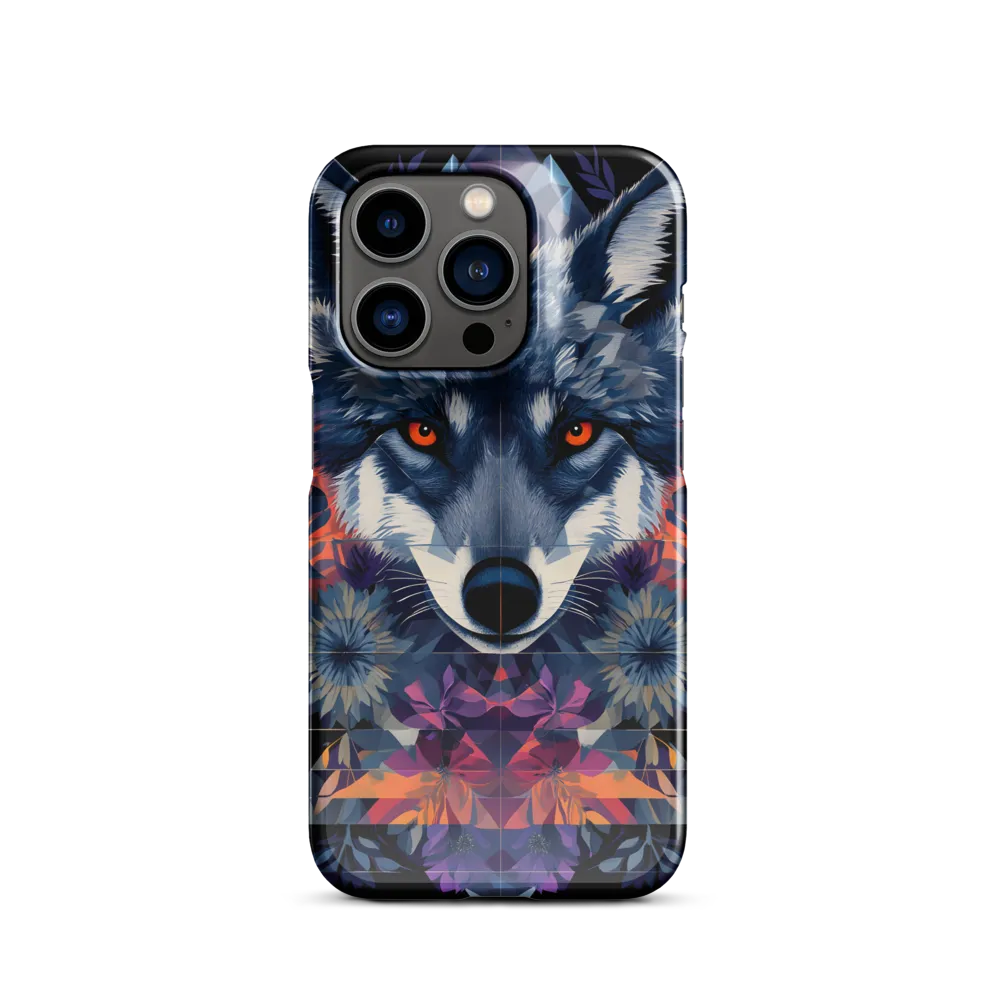 Mystical Wolf Amidst Floral Geometry