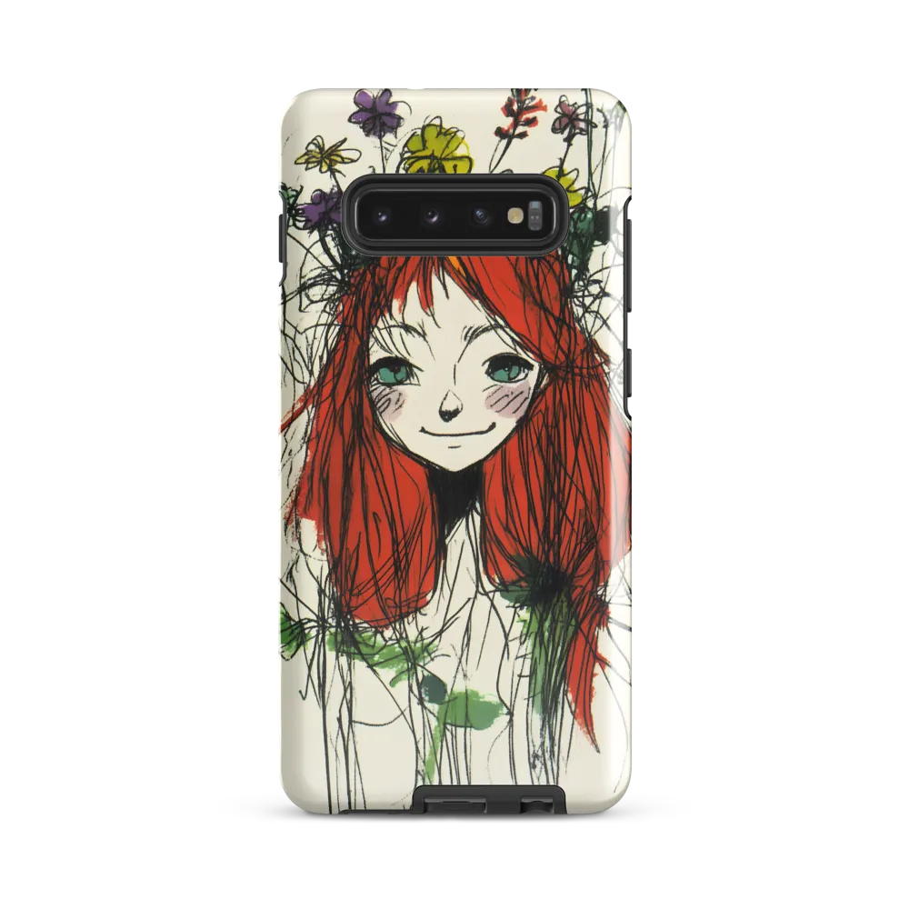 Whimsical Floral Portrait | Phone Case |  S10 Plus | Tough Case | Glossy