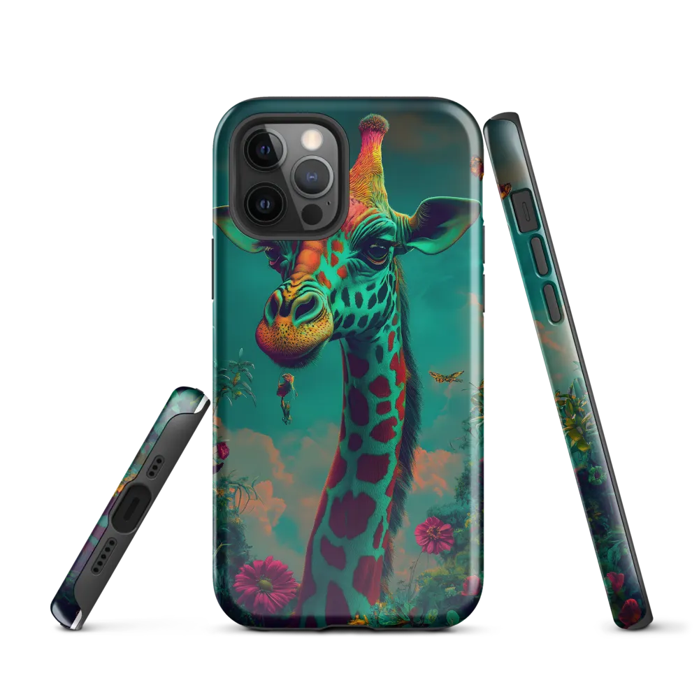 Whimsical Giraffe Among Blossoms