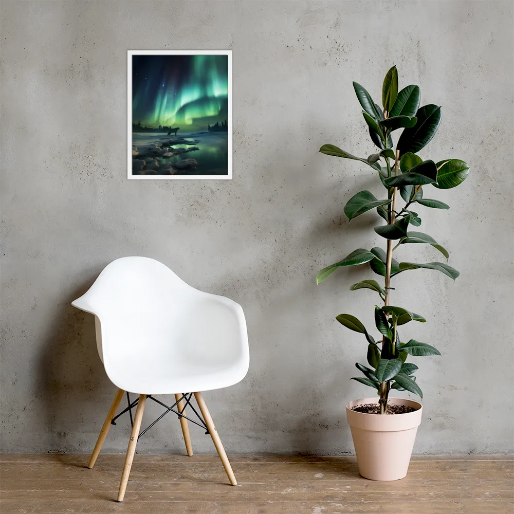 Auroral Guardianship | Poster with White Frame | 16″×20″