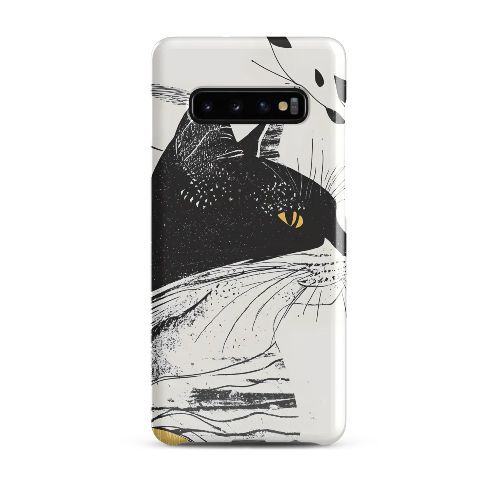 Whiskered Elegance: A Minimalist Cat Profile | Phone Case |  S10 Plus | Snap Case | Glossy