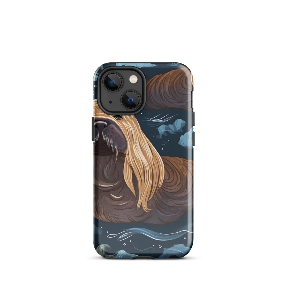 Whimsical Walruses in Deep Blue