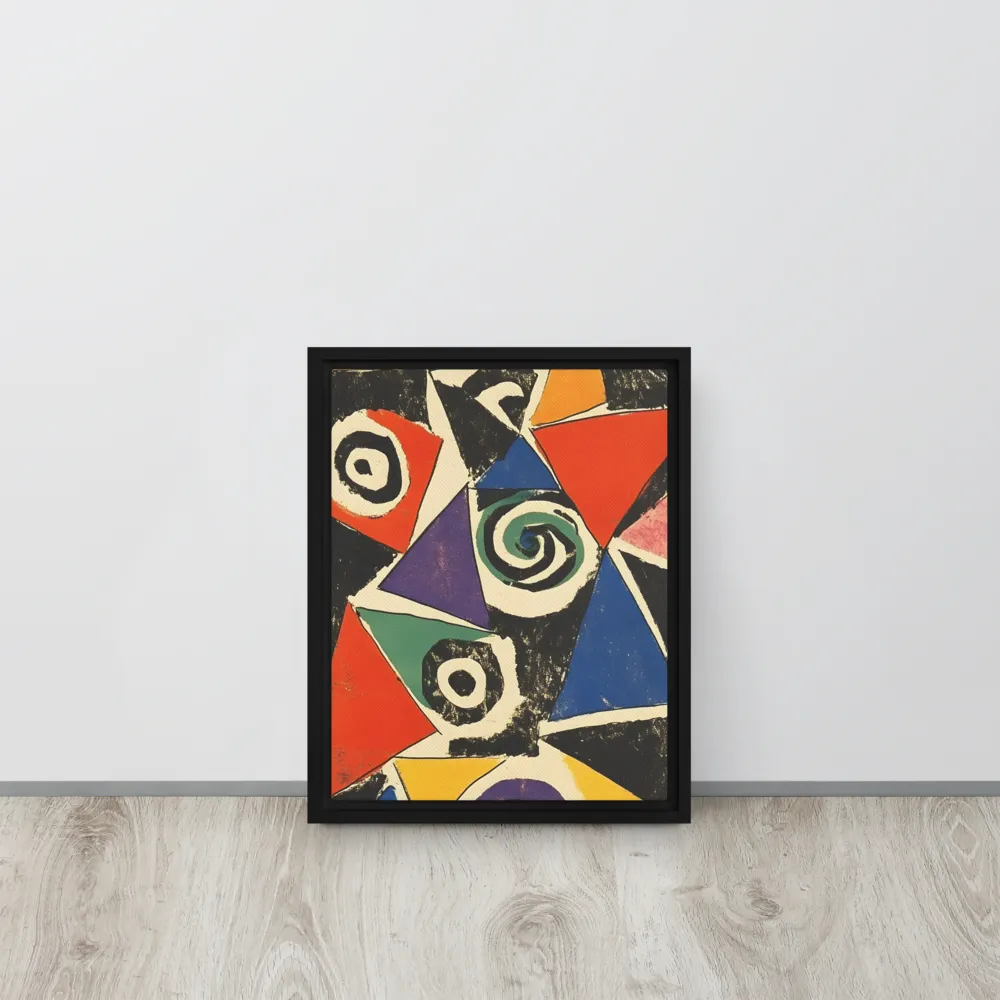 Dynamic Geometric Abstraction | Canvas with Black Frame | 11″×14″