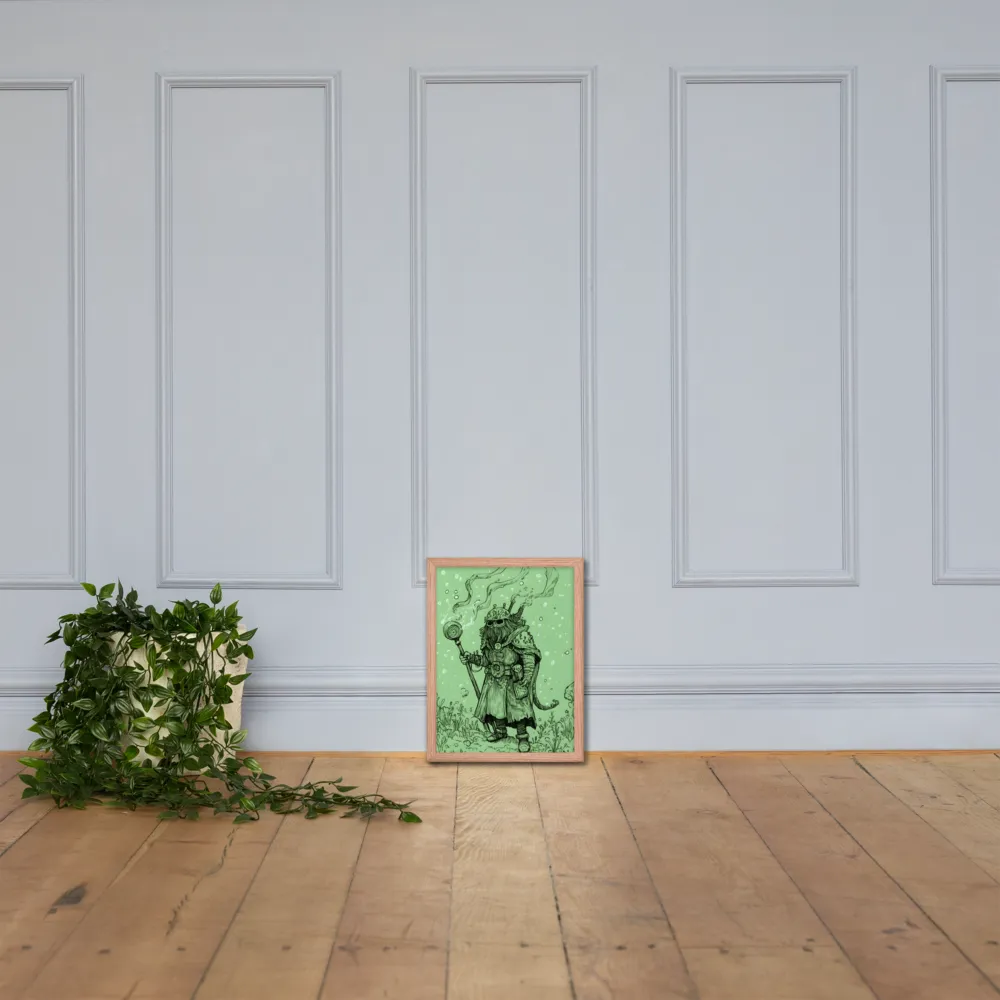 The Enigmatic Wizard | Poster with Red oak Frame | 12″×16″