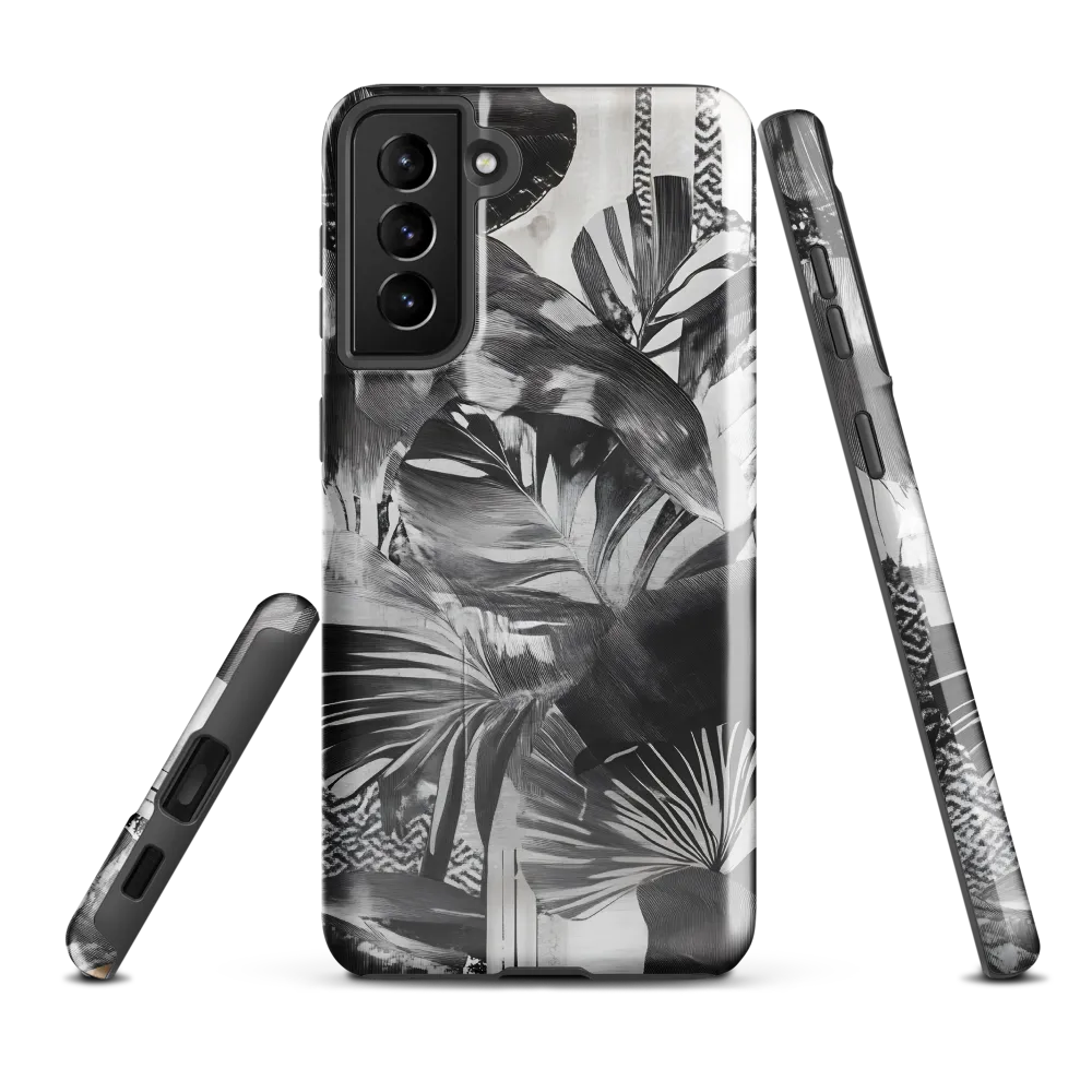 Monochrome Serenity in Tropical Foliage