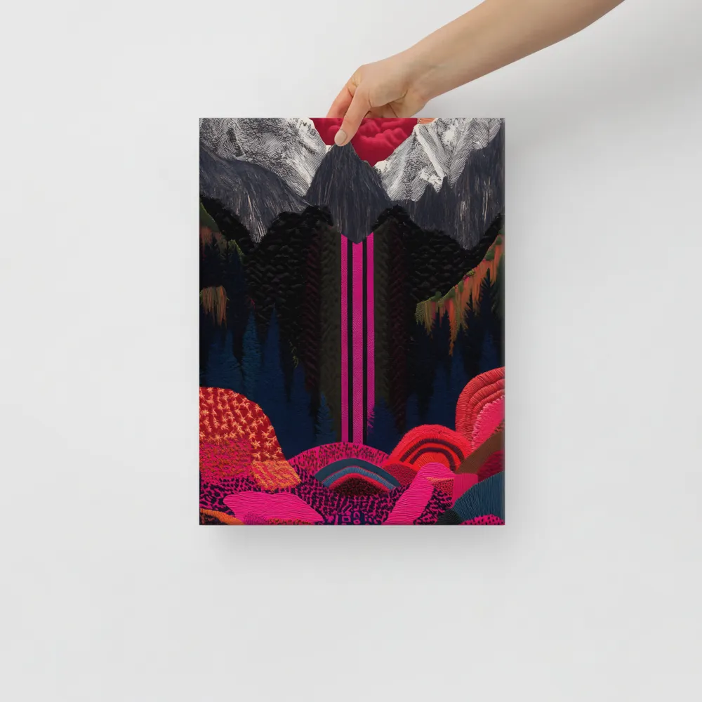 Ethereal Cascade: A Surreal Landscape | Canvas | 12″×16″