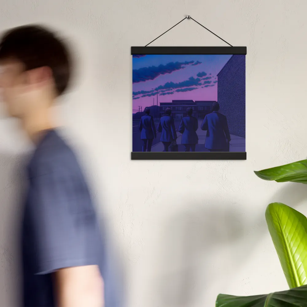 The Twilight Stroll | Poster With Black Wood Hanger | 12″×12″