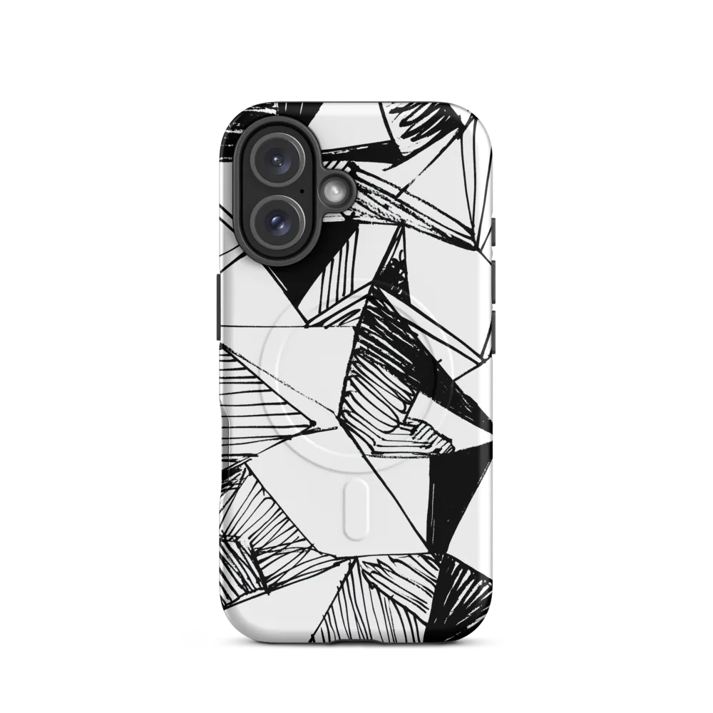 Dynamic Geometry in Ink | Phone Case |  16 | MagSafe® Tough Case | Matte