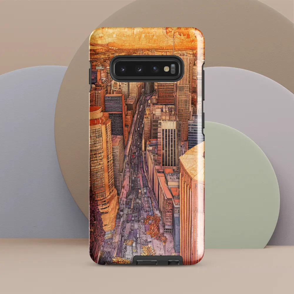 Mosaic Cityscape at Dusk | Phone Case |  S10 Plus | Tough Case | Glossy