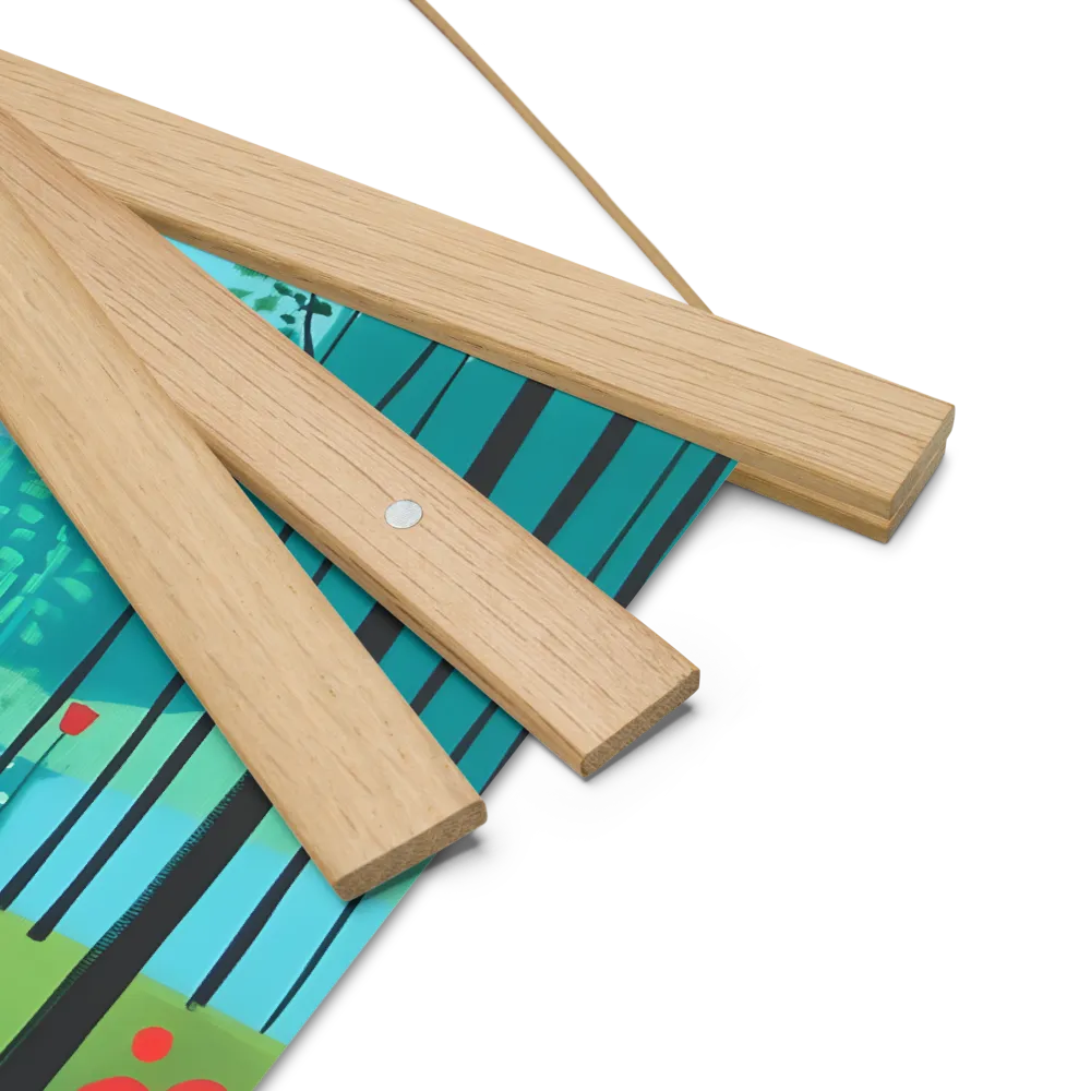 Whispers of Spring: A Colorful Retreat | Poster With Oak Wood Hanger | 10″×10″