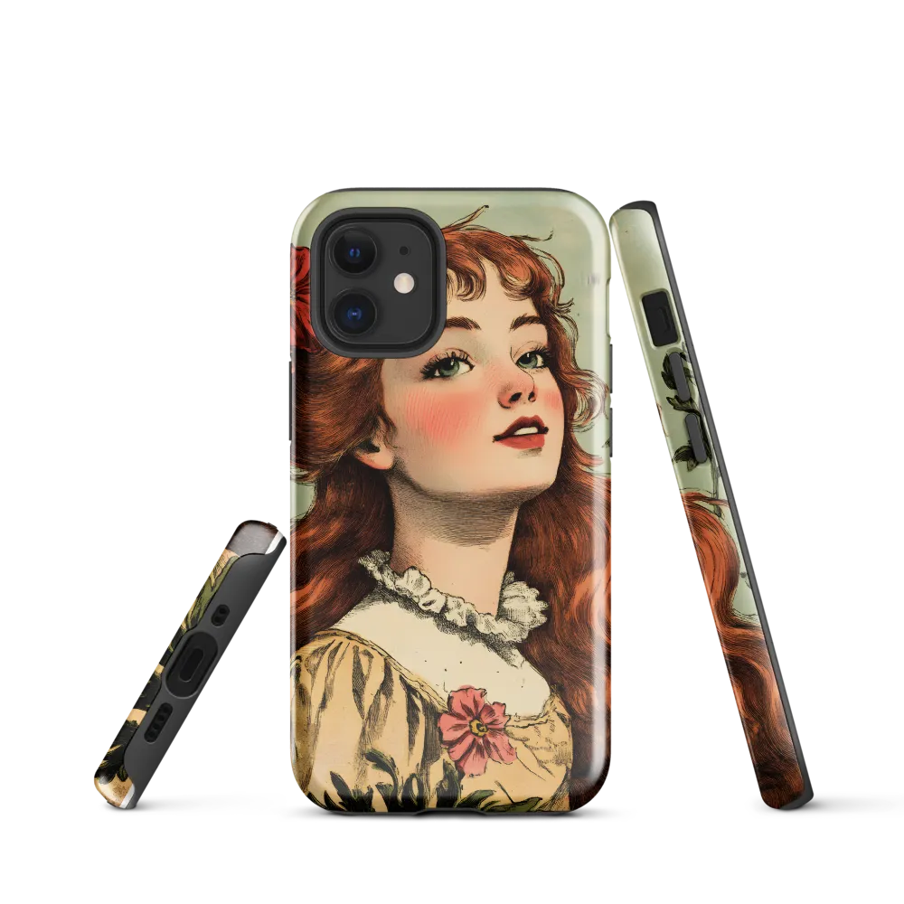 Whimsical Portrait of a Flower-Adorned Girl