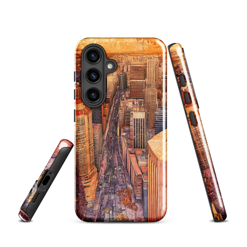 Mosaic Cityscape at Dusk