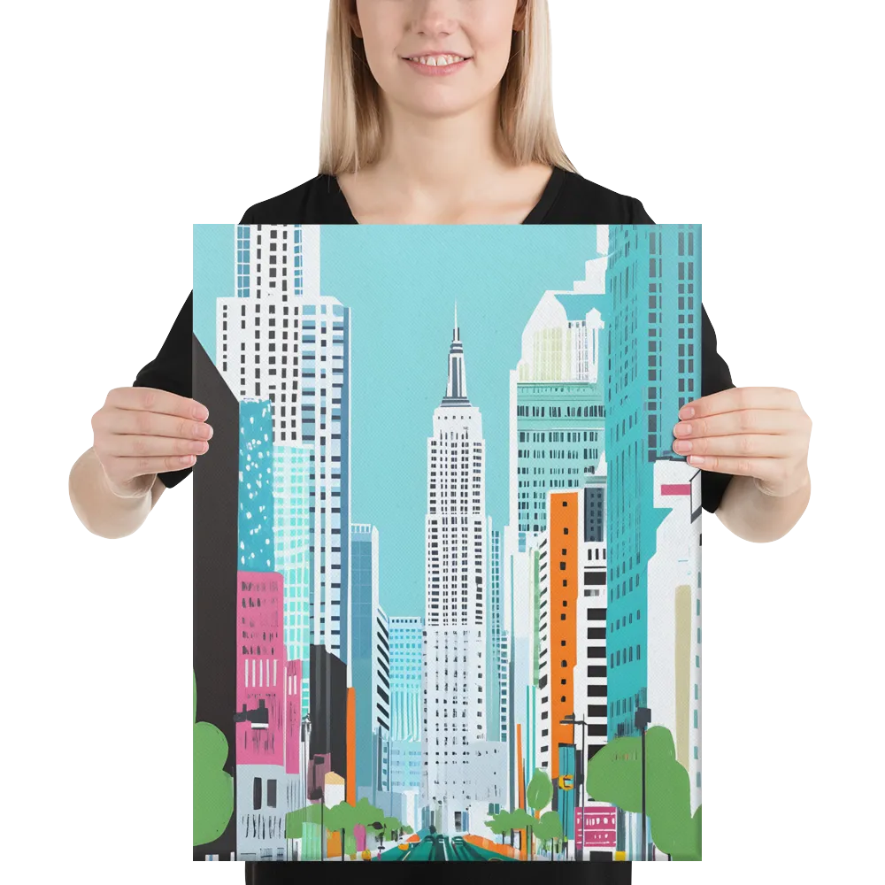 Urban Symphony: A Modern Cityscape | Canvas | 16″×20″