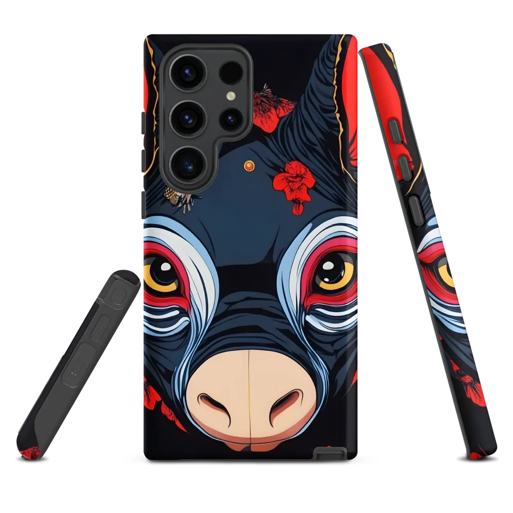 Mystical Bull with Floral Motifs