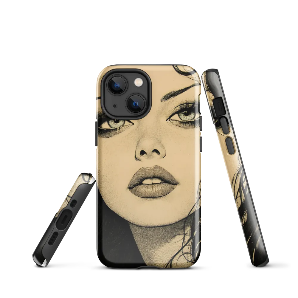 Enigmatic Gaze | Phone Case |  13 mini | Tough Case | Glossy