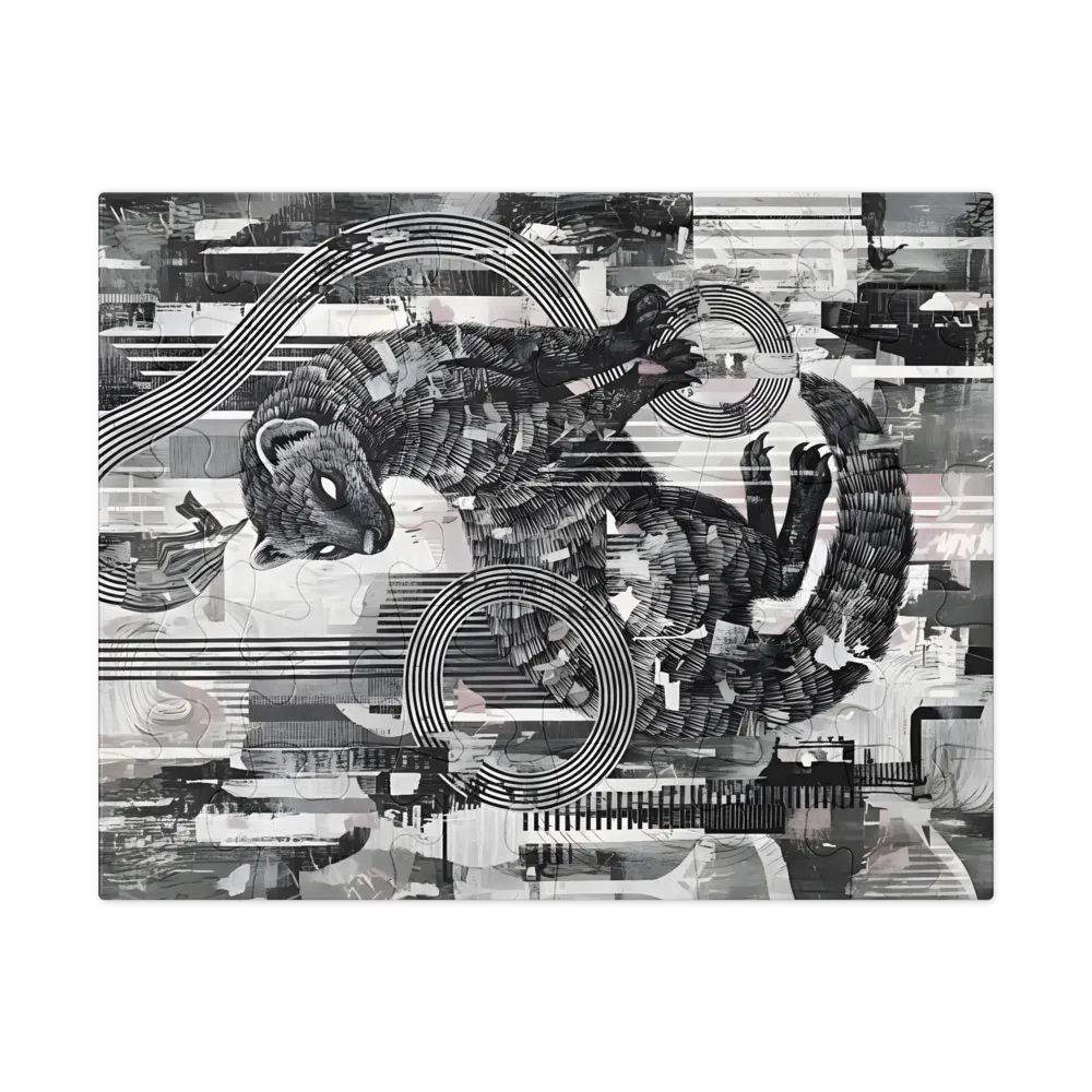 Collaged Weasel 
 Jigsaw Puzzle in Tin Box