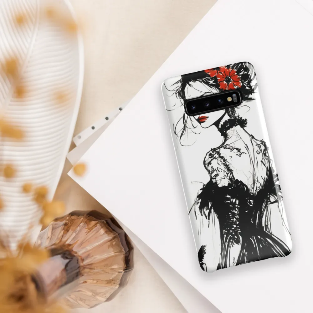 Elegance in Black and Red | Phone Case |  S10 Plus | Snap Case | Glossy