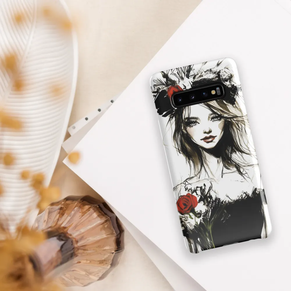 Elegance in Black and Red | Phone Case |  S10 Plus | Snap Case | Glossy