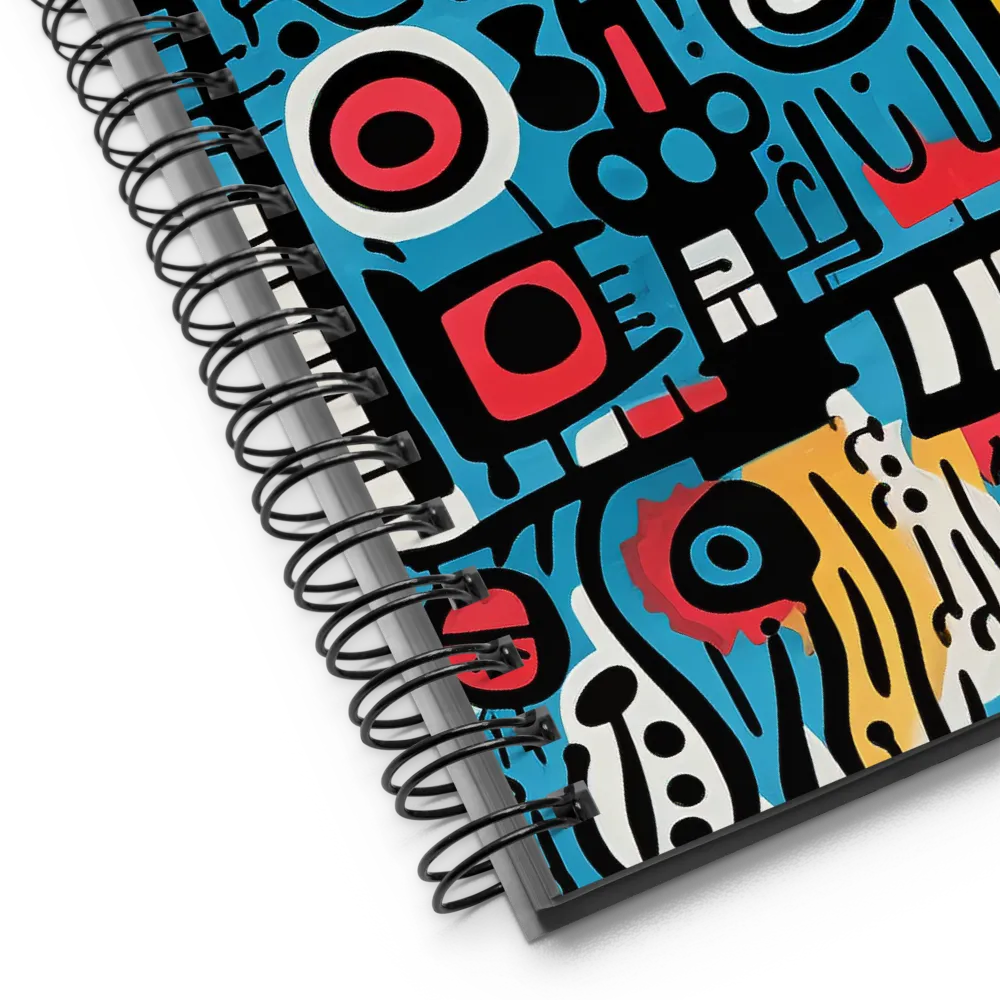 Intricate Playfulness in Geometric Abstract | Spiral Notebook