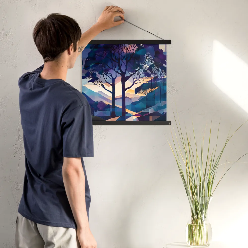 Tranquil Geometry: A Journey Through Color | Poster With Black Wood Hanger | 18″×18″
