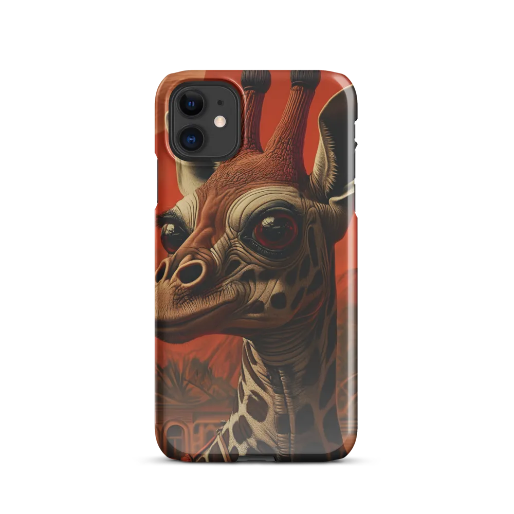 Whimsical Giraffe in an Orange Dreamscape