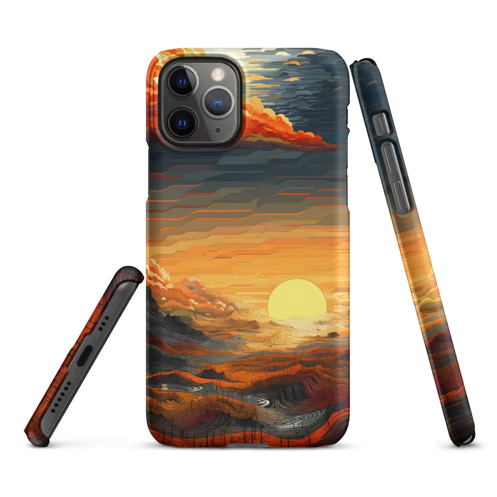 Ethereal Sunset: A Serene Landscape in Flowing Forms | Phone Case |  11 Pro | Snap Case | Matte