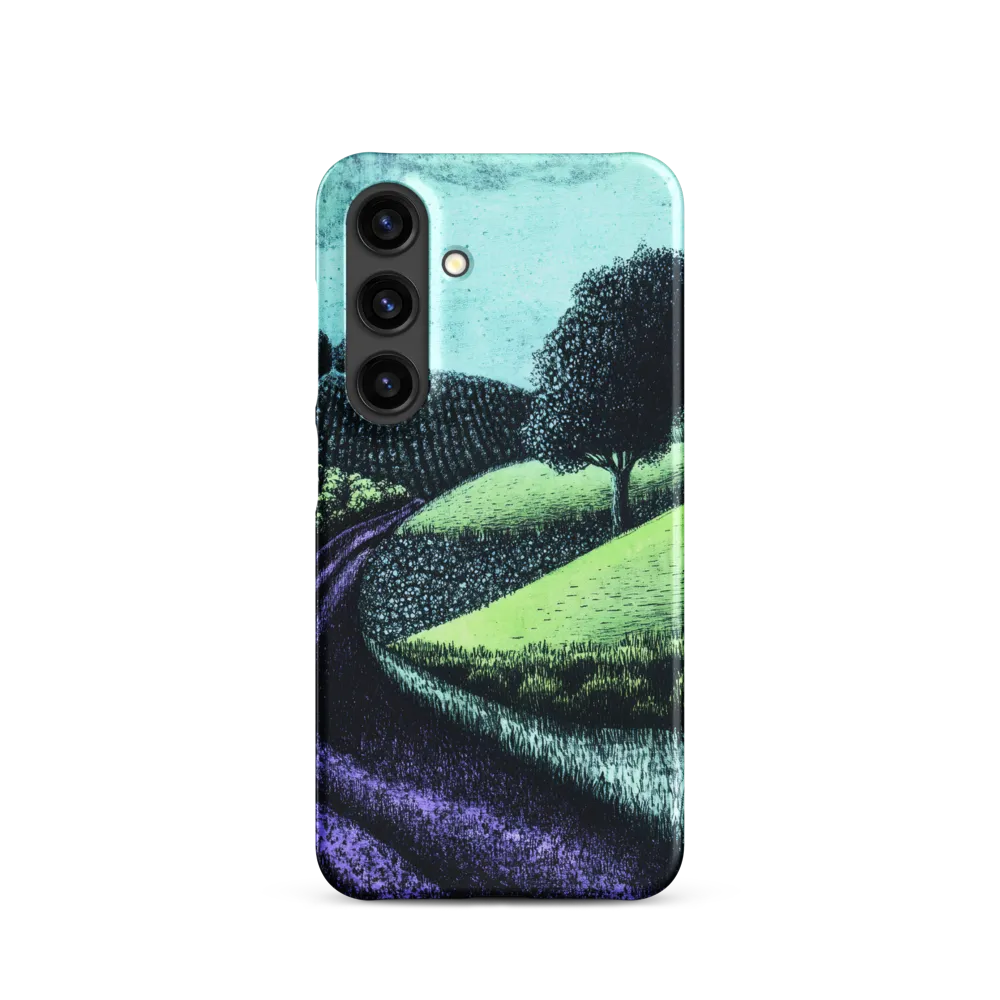 Winding Serenity: A Modern Landscape | Phone Case |  S24 | Snap Case | Matte