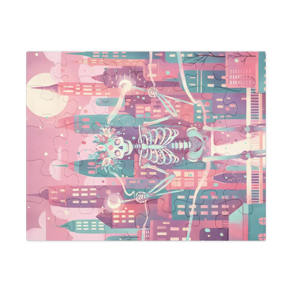 Moonlit Floral Skeleton 
 Jigsaw Puzzle in Tin Box