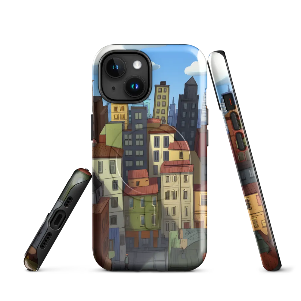 Urban Symphony: A Colorful Cityscape | Phone Case |  15 | MagSafe® Tough Case | Glossy