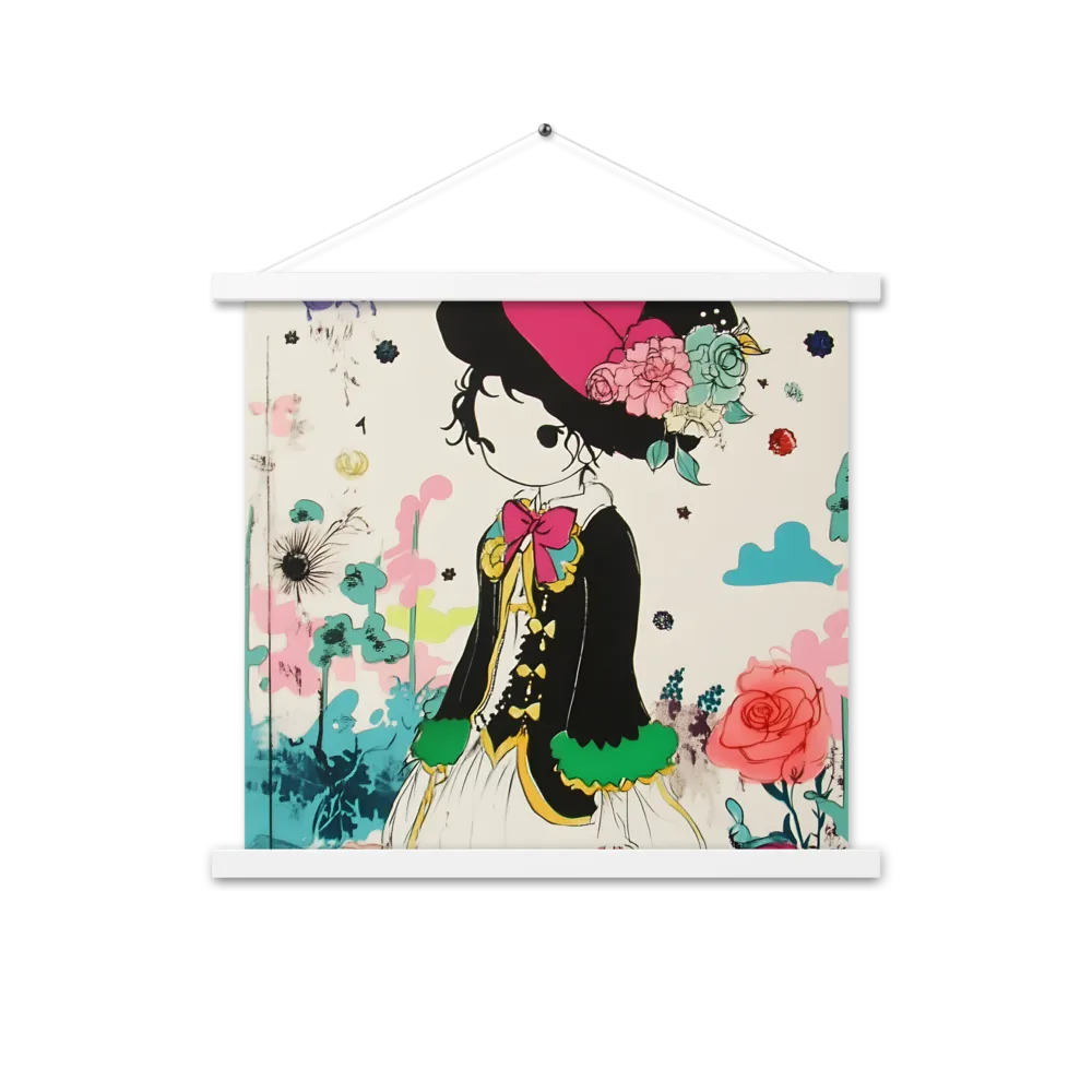 Whimsical Garden Reverie | Poster With White Wood Hanger | 18″×18″