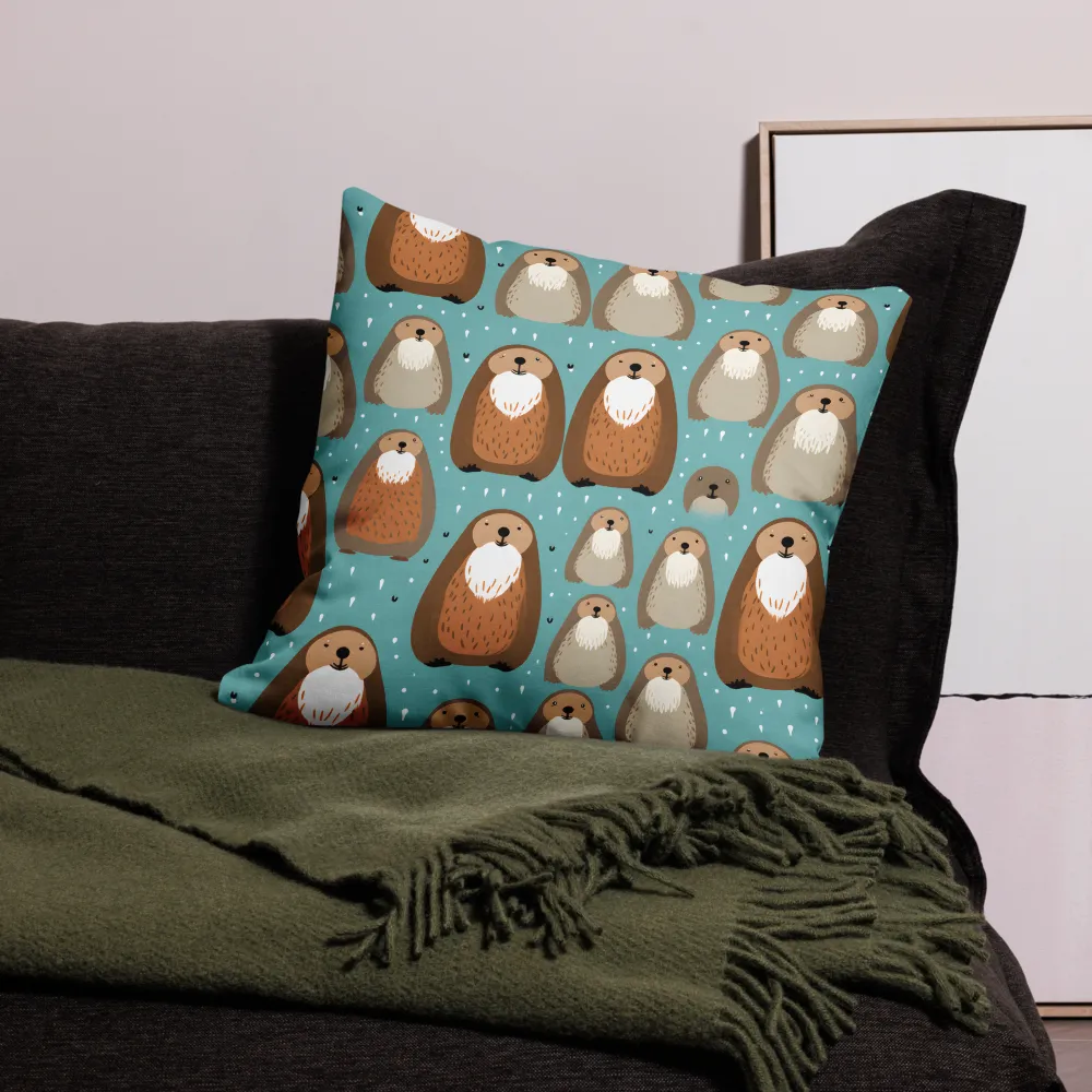 Whimsical Otter Pattern | Pillow | 22″×22″