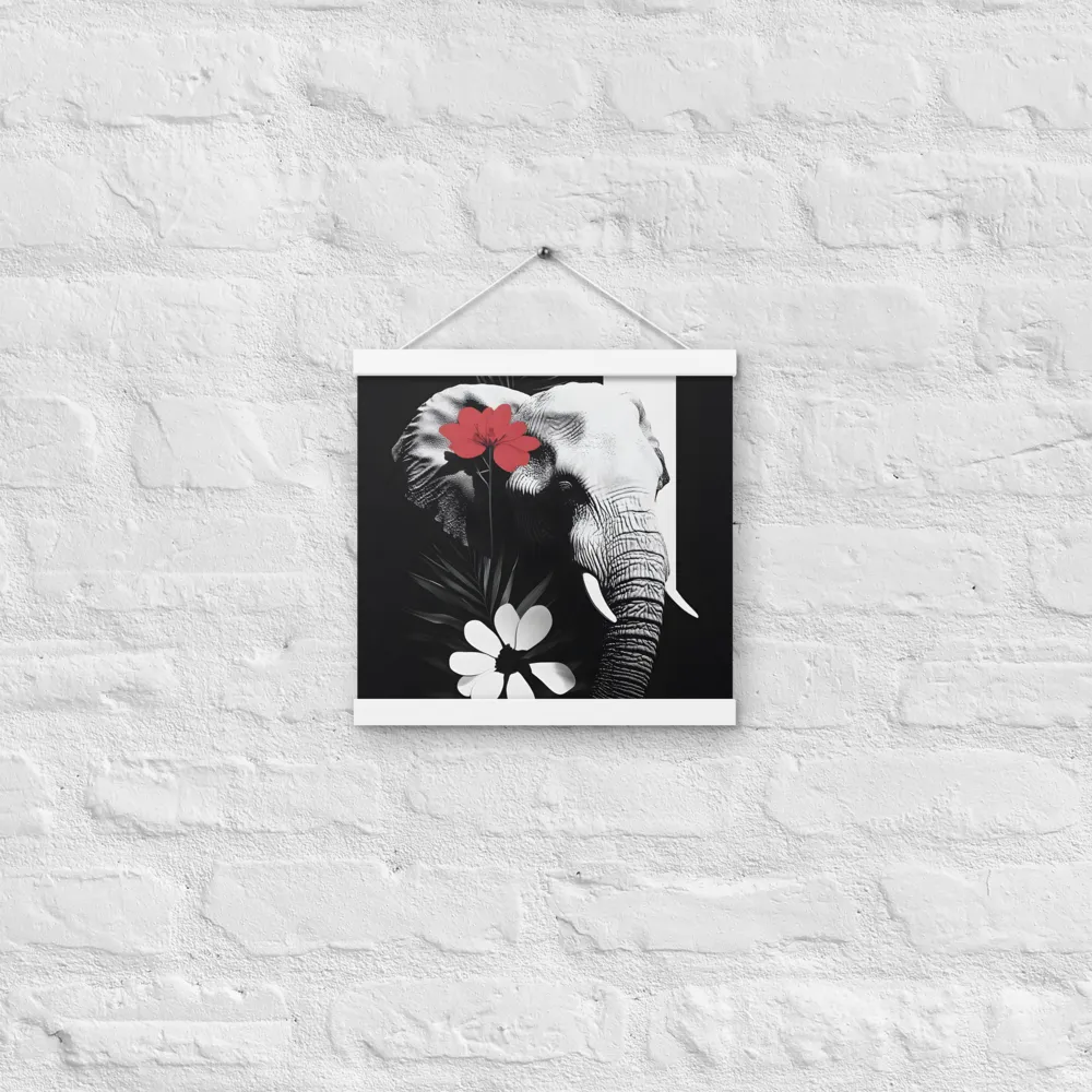 Elephant Harmony | Poster With White Wood Hanger | 12″×12″