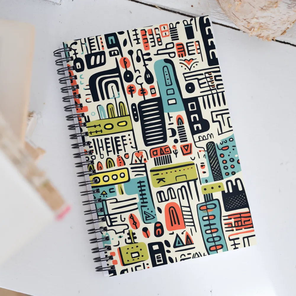 Urban Whimsy: A Playful Cityscape | Spiral Notebook