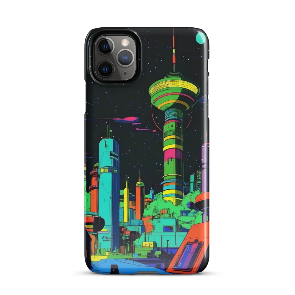 Neon Dreams: A Futuristic Cityscape | Phone Case |  11 Pro Max | Snap Case | Glossy