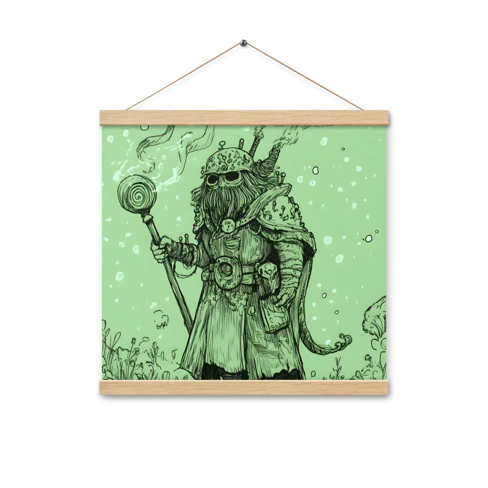 The Enigmatic Wizard | Poster With Oak Wood Hanger | 16″×16″