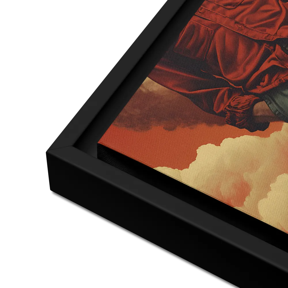 Defiant Spirit in a Surreal Landscape | Canvas with Black Frame | 12″×16″