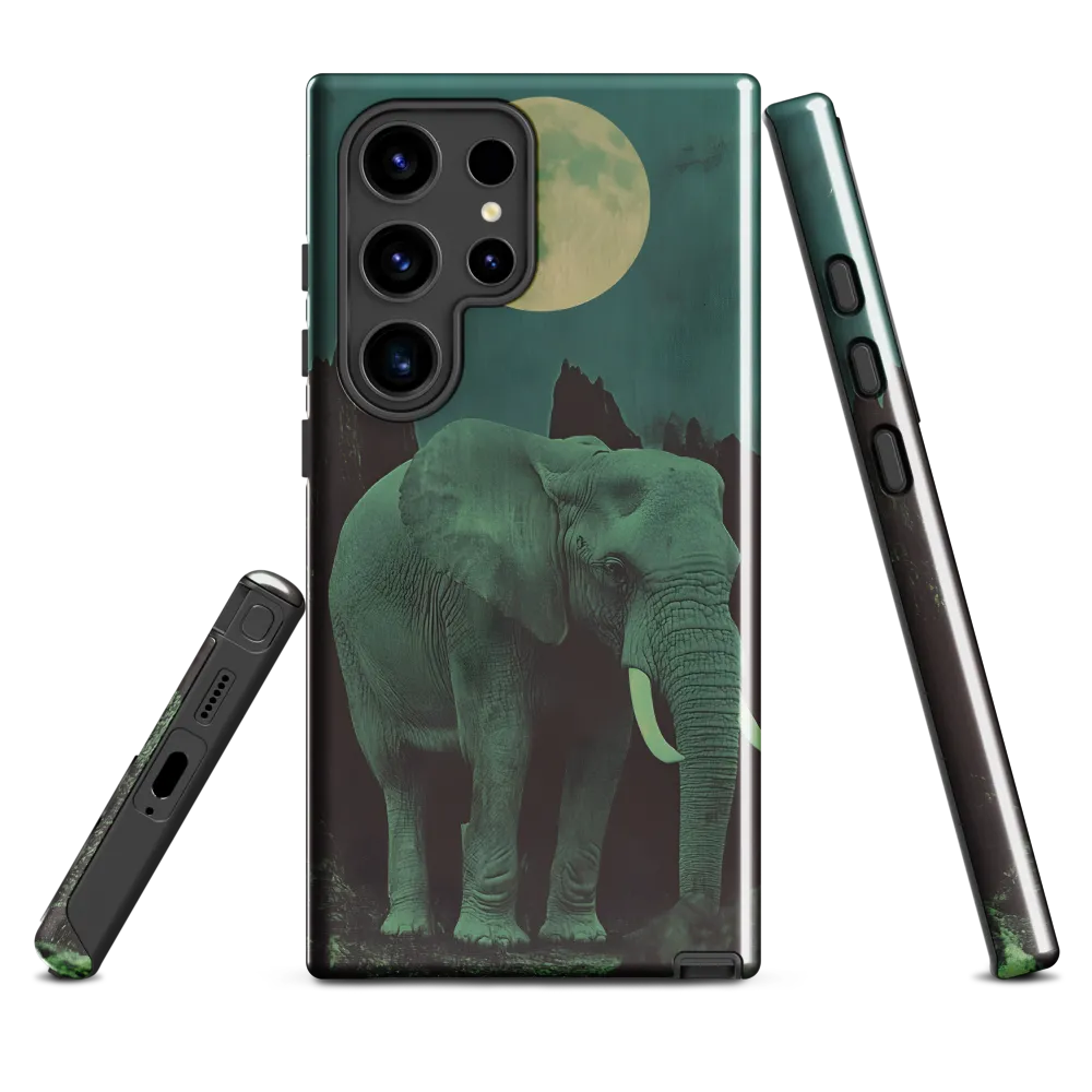 Ethereal Presence: Elephant Under a Full Moon