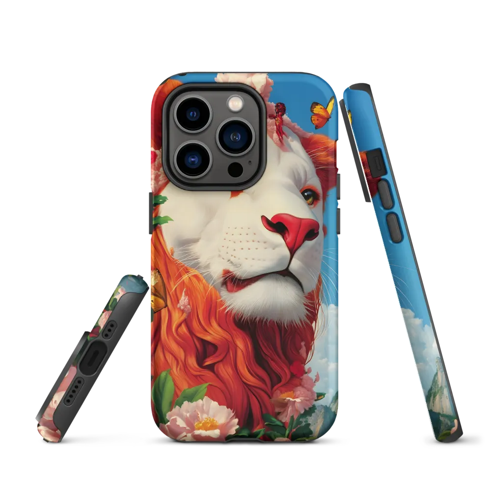Majestic Lion Amidst Floral Splendor