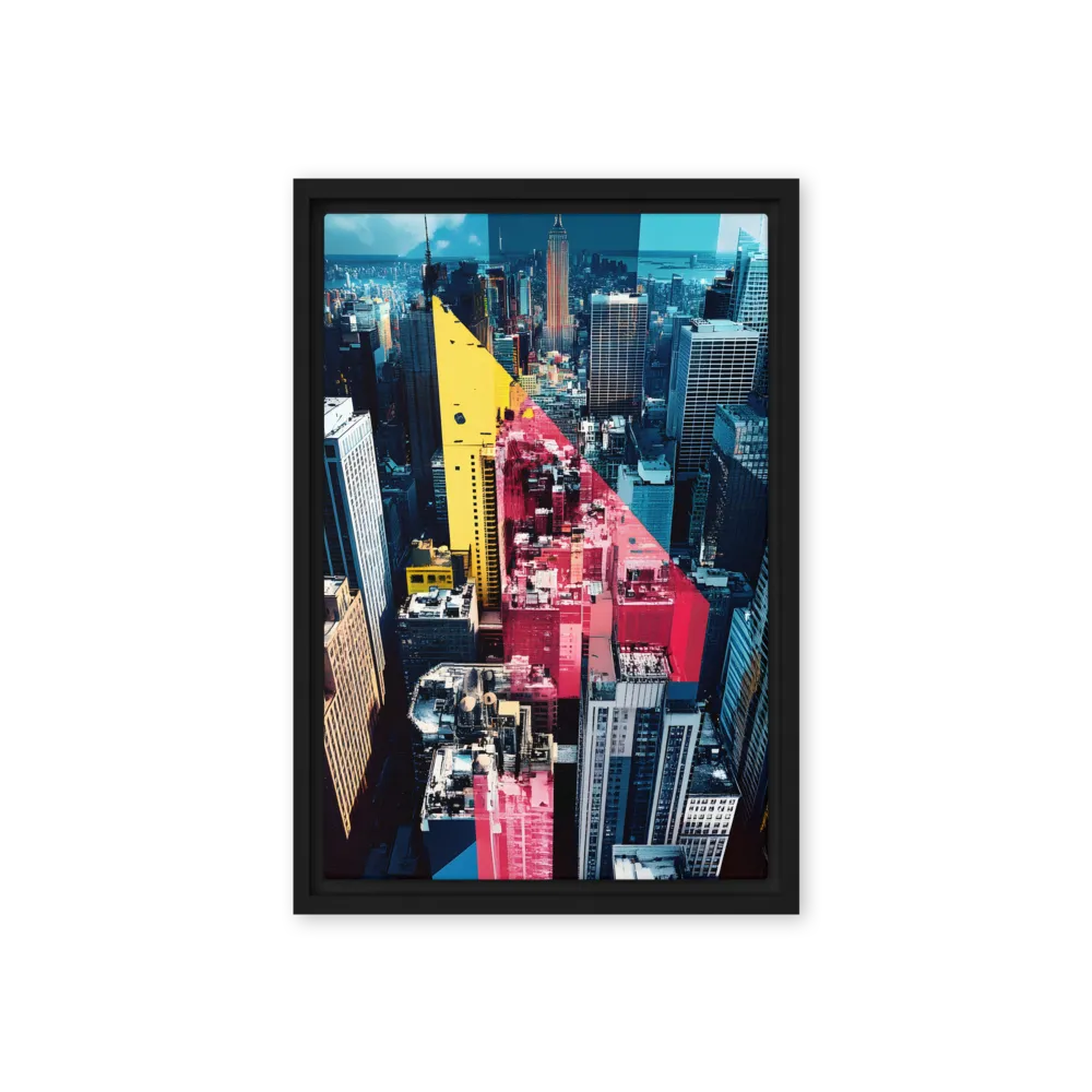 Dynamic Urban Symphony | Canvas with Black Frame | 12″×18″