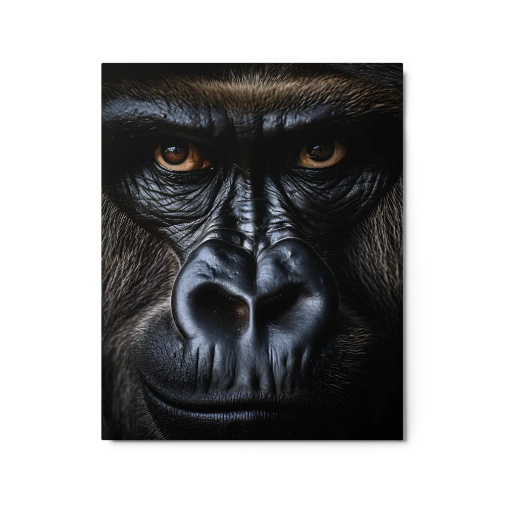 Gaze of the Wild: A Gorilla's Portrait | Metal Print | 16″×20″