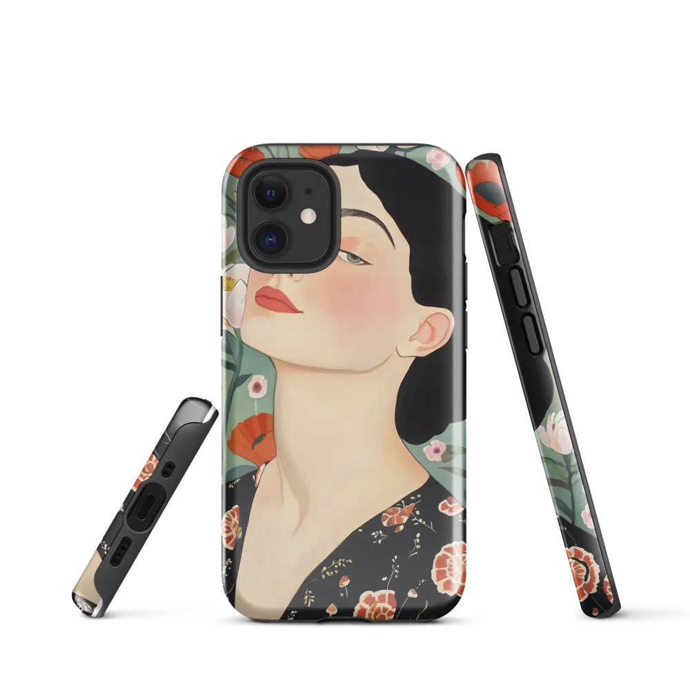 Elegance in Bloom | Phone Case |  12 mini | Tough Case | Glossy