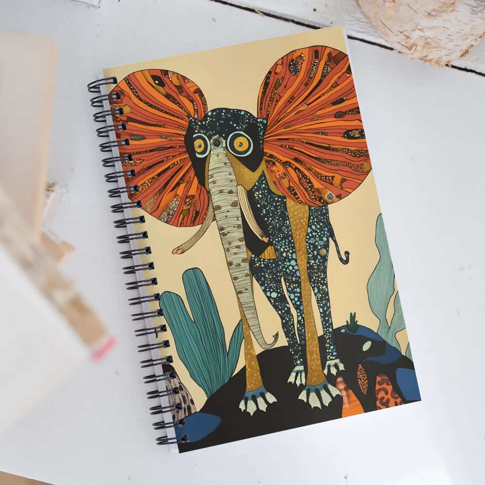 Whimsical Majesty: The Surreal Elephant | Spiral Notebook