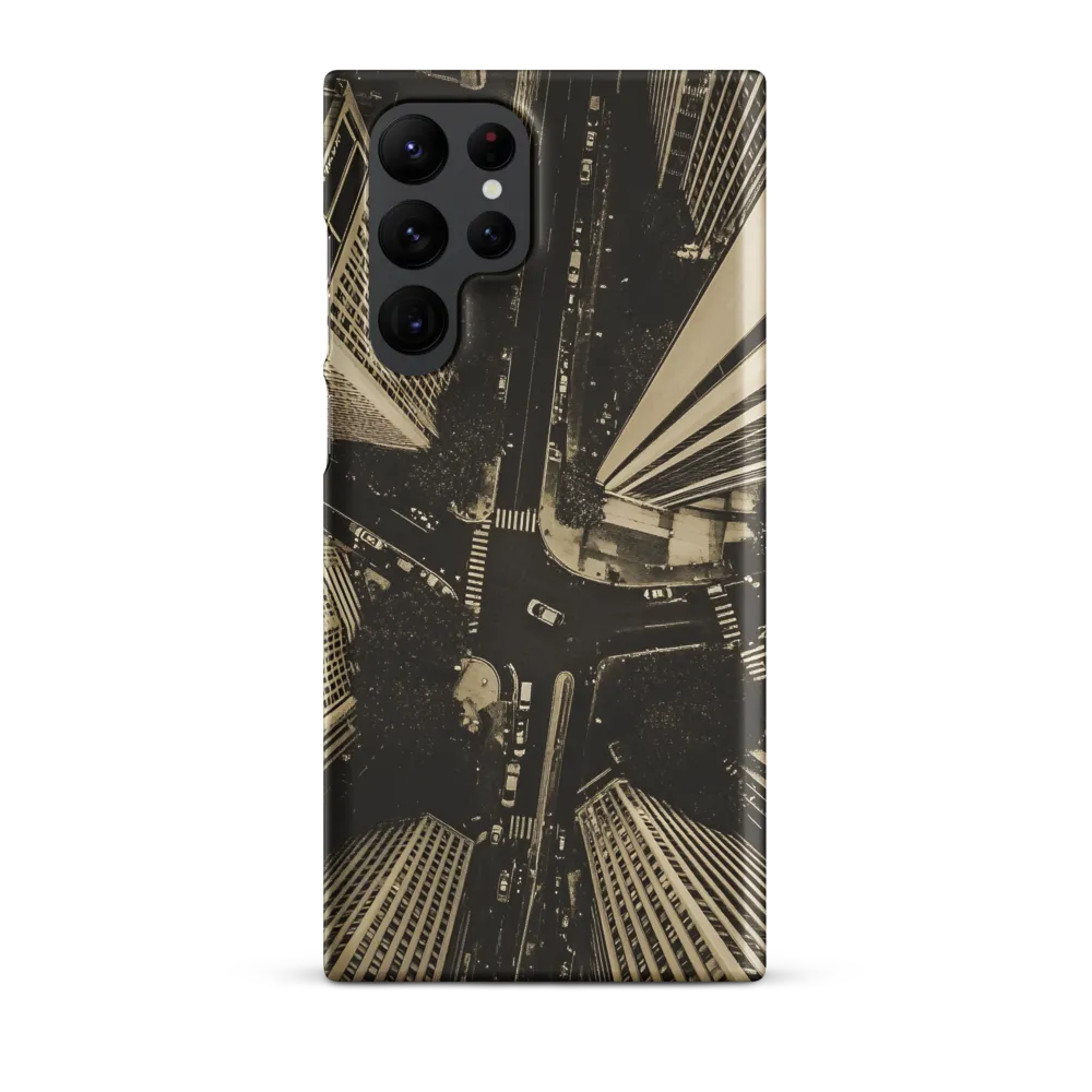 Urban Symphony: Aerial Perspective of City Life | Phone Case |  S22 Ultra | Snap Case | Matte