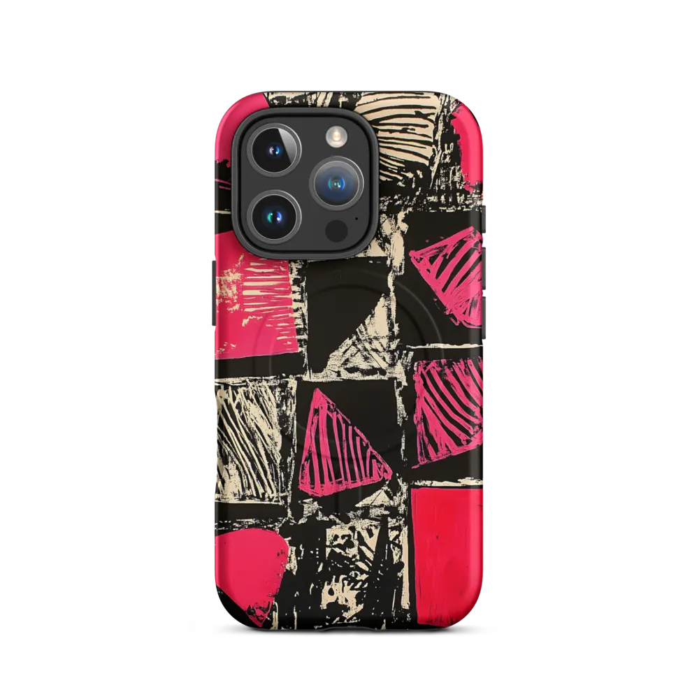 Geometric Symphony in Pink and Black