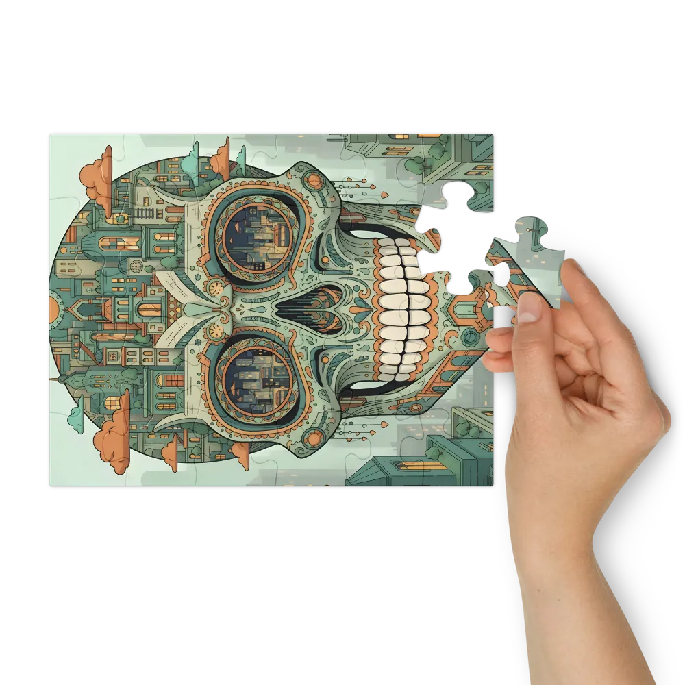 Metropolis Calavera 
 Jigsaw Puzzle in Tin Box