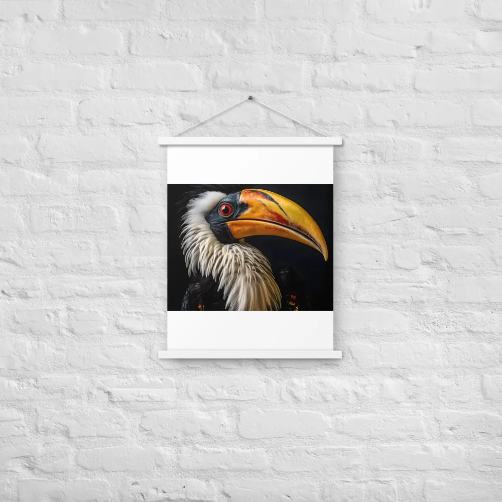 Majestic Hornbill Portrait | Poster With White Wood Hanger | 18″×24″