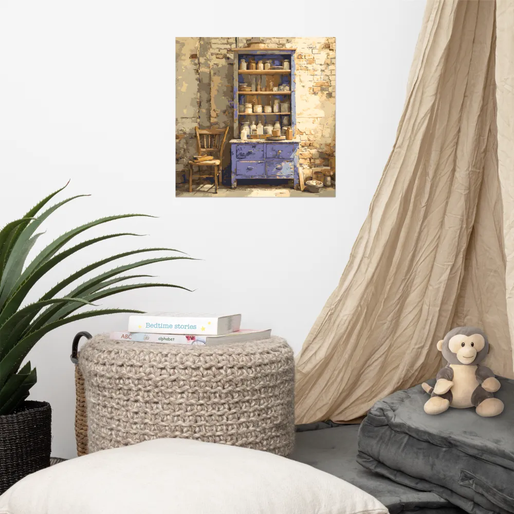 Rustic Blue Hutch 
 Poster | 16″x 16″