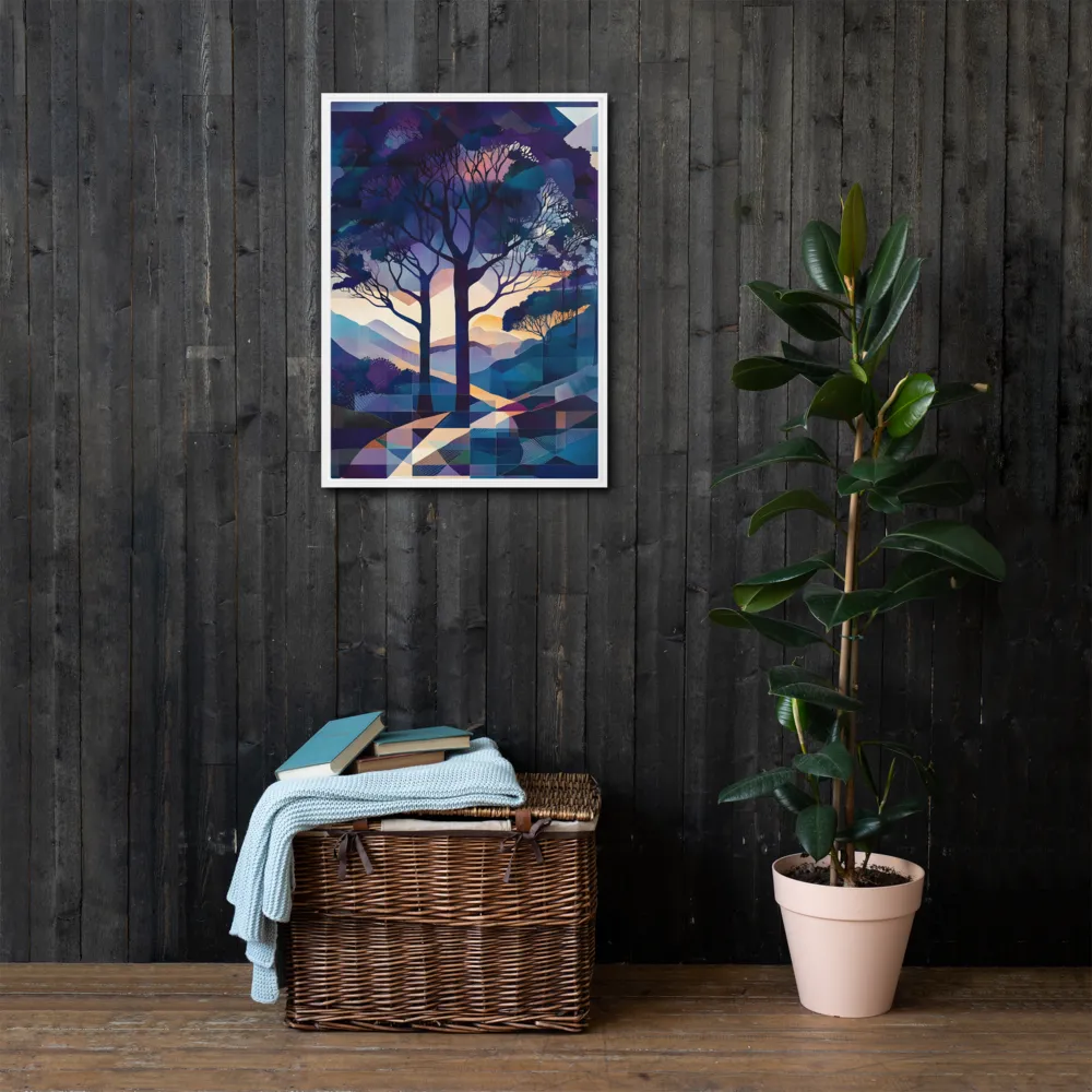 Tranquil Geometry: A Journey Through Color | Canvas with White Frame | 20″×28″