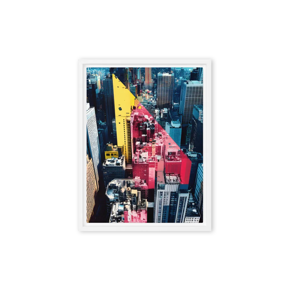 Dynamic Urban Symphony | Canvas with White Frame | 9″×12″