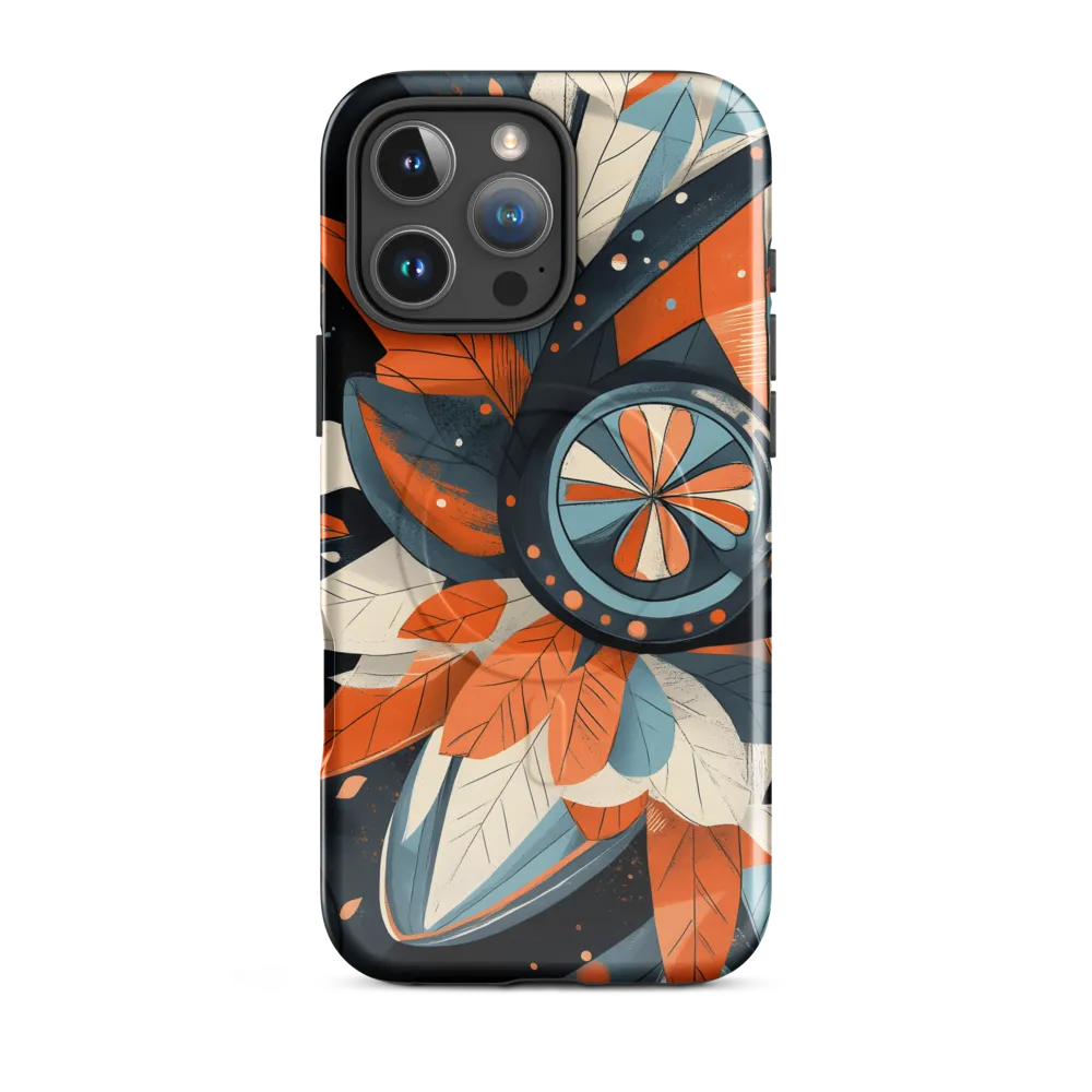 Floral Symphony in Orange and Teal